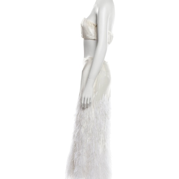 Cult Gaia Laurence Feather Skirt and Strapless Top set - Picture 2 of 7